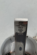 Georg Jensen Pyramide Sterling Sølv Sennepskrukke med Grøn emalje No 632 Harald Nielsen