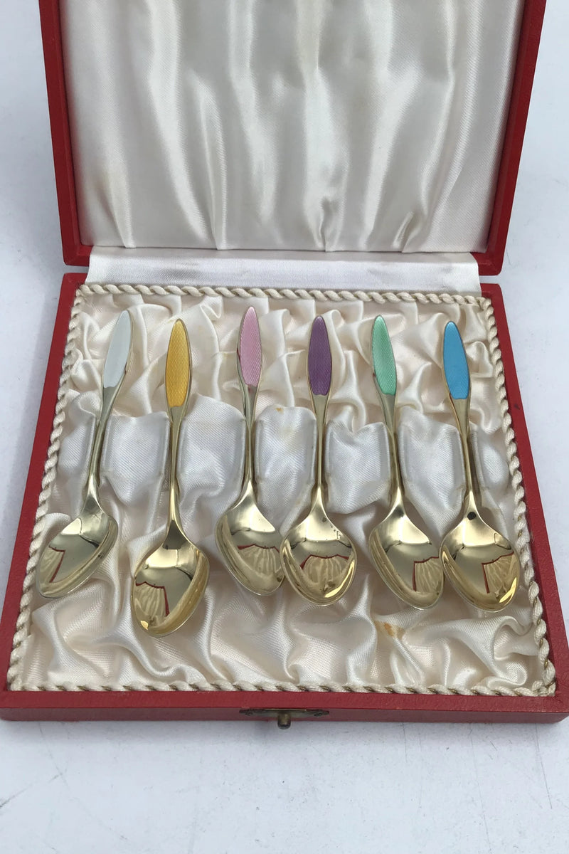 Frigast Sterling Sølv/Emalje Moccaskeer Forgyldt(6)