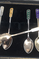 Egon Lauridsen (ELa) Sterling Sølv/Emalje Moccaskeer Forgyldt(6)