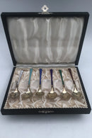 Egon Lauridsen (ELa) Sterling Sølv/Emalje Moccaskeer Forgyldt(6