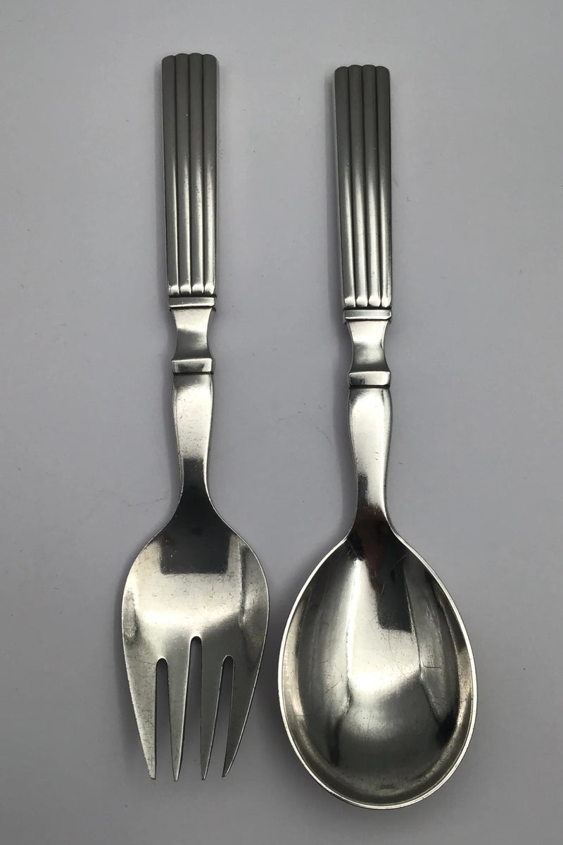 Georg Jensen Sterling Sølv Bernadotte Salatsæt No. 131