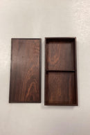 Rosewood box with inlaid metal pattern