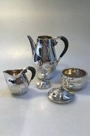 Georg Jensen Sterling Silber Cosmos Mokka Krug mit Sahne und Zucker Nr. 45