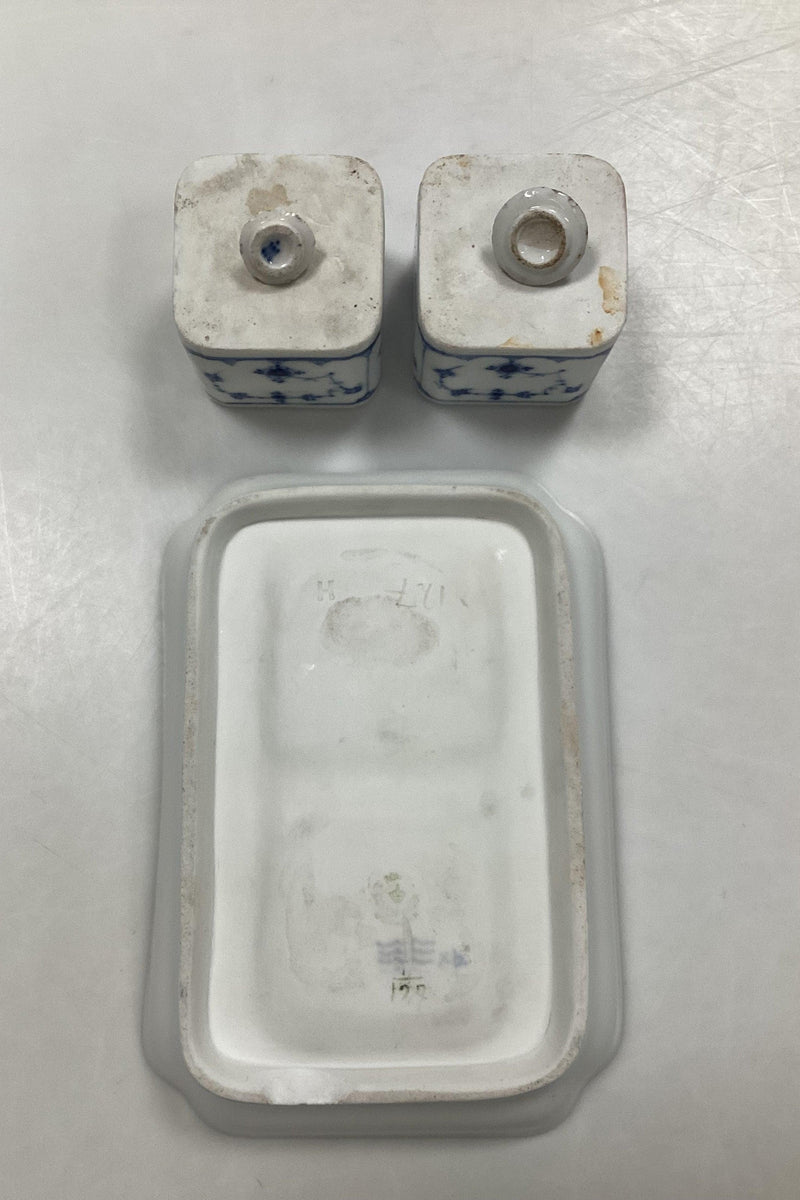 Royal Copenhagen Musselmalet Riflet Bakke med Blækhus No 127