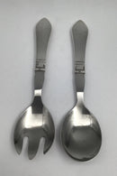 Georg Jensen Sterling Sølv / Stål Antik Salatsæt No. 133