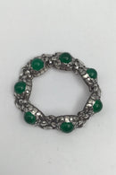 Georg Jensen Sterling Sølv Armlænke No. 57 B (Grøn Agat)