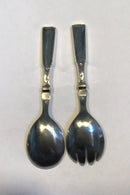 ハンセン ヘリテージ シルバーNo.2 シルバー/スチール サラダカトラリーセット