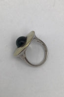Hans Hansen Sterling Sølv / Guld Moderne Ring No. 51 (Cyan Aquamarin)