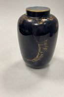 Tidlig Royal Copenhagen Art Nouveau Vase med Påfugl i guld og Blå