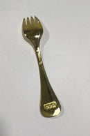 Georg Jensen Årsgaffel 1980 i forgyldt Sterling Sølv med emalje.