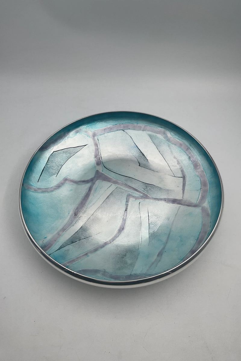 Georg Jensen Sterling Sølv Emalje Skål af Inger Hanmann fra 1986