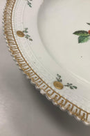 Tidlig Royal Copenhagen Flora Danica Perlestels fad med Blomster fra 1780-1790