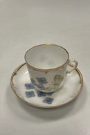 Tidlig Royal Copenhagen Art Nouveau Kop og underkop No 3