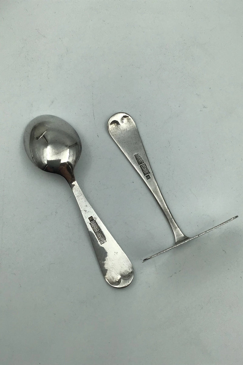 Kinesisk Sølv Barnebestik i vestlig stil (Ske og Skubber)