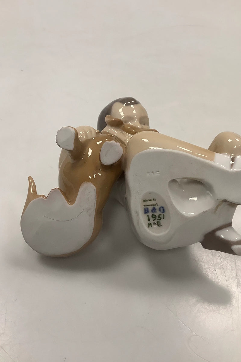 ビング・オー・グレンダール (B&G) フィギュリン・ダックスフンド犬と少年 ビング・オー・グレンダール フィギュリン「ダックスフントと少年