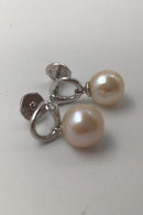Georg Jensen 18K Weißgold Ohrringe Magic Pearl und Diamanten