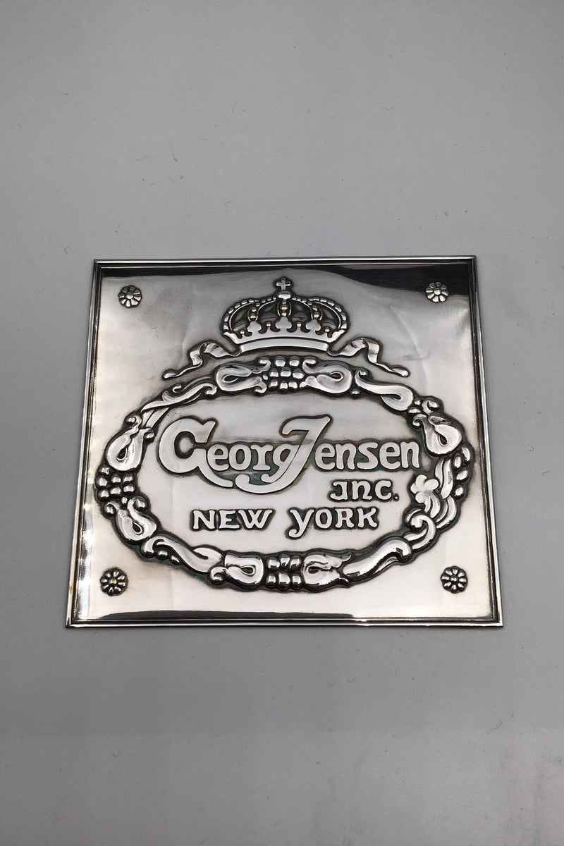 Georg Jensen Inc. New York  Forsølvet Forhandler Plaquette