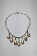 Hans Hansen Sterling Sølv Halskæde No 285 (Forgyldte dråber)