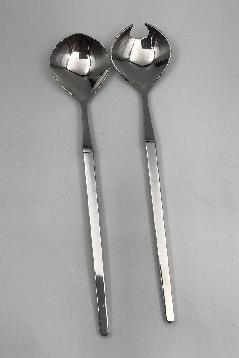 Hans Hansen Linje Sterling Sølv/Stål Salat Sæt