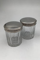Foreign Glass Jars with Silver Lids (2)