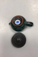 Lille olielampe i grøn/sort keramik