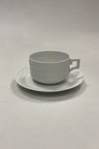 Royal Copenhagen Hvid Vifte Tekop med Underkop No. 84/11554