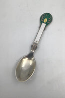 Grann &amp; Laglye Sterling Silver Enamel Christmas Spoon 1953