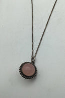 Georg Jensen纯银吊坠，编号9C（玫瑰石英）。