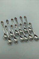 Sæt Dansk Arbejde (DTA) Sølv Kaffeskeer med Rav (12)