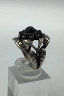 Georg Jensen Sterling Sølv Ring No. 10 Moonlight Blossom Sort Agat.