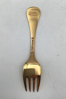 Georg Jensen Årsgaffel 1993 Forgyldt Sterling Sølv med emalje.