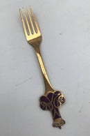 P. Hertz Forgyldt Sterling Sølv Mindegaffel Regeringsjubilæum 1997