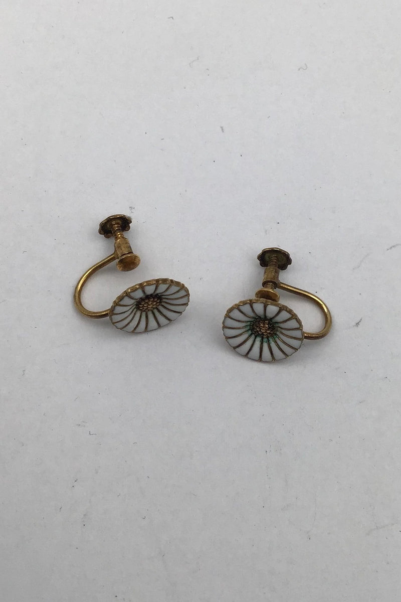 Anton Michelsen Forgyldt Sterling Sølv Marguerit Øreringe