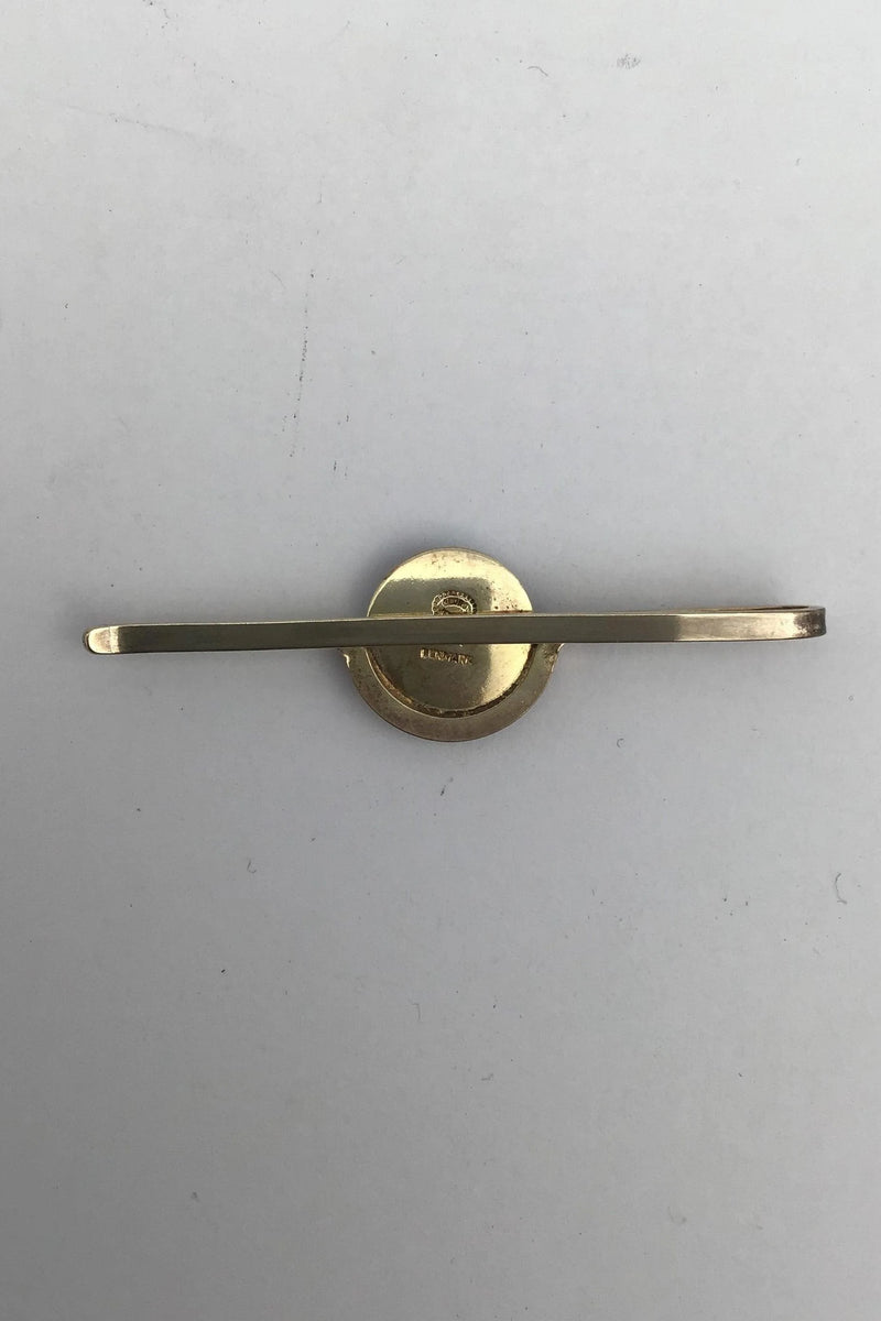 Georg Jensen / Royal Copenhagen Forgyldt Sterling Sølv / Porcelæn Slipsenål
