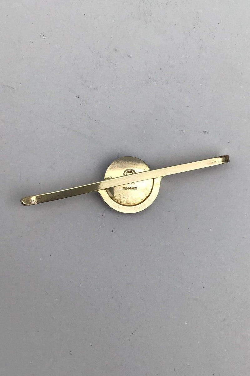 Georg Jensen / Royal Copenhagen Forgyldt Sterling Sølv / Porcelæn Slipsenål