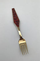 Sorenco Christmas fork 1969 of gold-plated sterling silver with enamel.