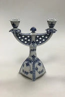 Royal Copenhagen Musselmalet Helblonde to-armet lysestage No 1169