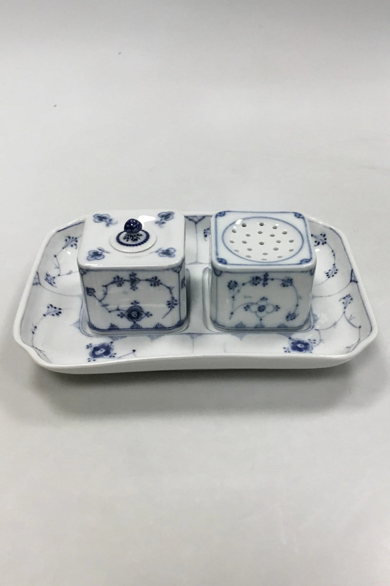 Bing og Grøndahl Blåmalet / Royal Copenhagen Musselmalet Riflet Gammelt Blækhus