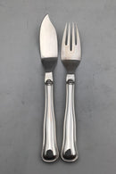 Cohr Sølv/Stål Dobbeltriflet Fiskebestik Sæt (16 dele)