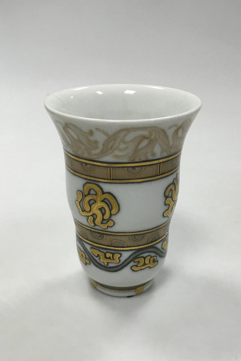 Bing og Grøndahl Unika Art Nouveau vase med gulddekoration