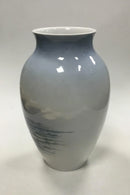 Royal Copenhagen Art Nouveau Vase with sailing ship No 2869/4044