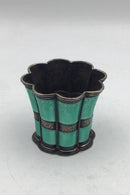 Anton Michelsen Sterling Sølv  Margrethebæger Grøn Emalje