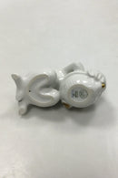 Bing og Grøndahl Blanc de Chine Figur med guld af Havbarn med Konkylie No. 2315