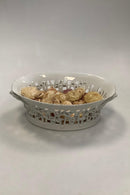Royal Copenhagen Hvid Flora Danica Perlestel Oval Frugtkurv No 3536