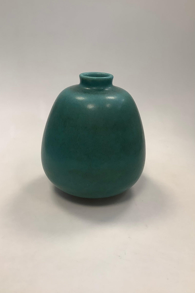 Stor Saxbo Vase i Flot Grøn Harepels glasur No 396