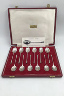 Francis Howard, Sheffield, England, Sterling Silver, Queen Anne, Coffee spoon + Mocha spoon (6+6)