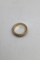 Tre tonet 18K Guld Ring med Brillanter (7 x 0,02)