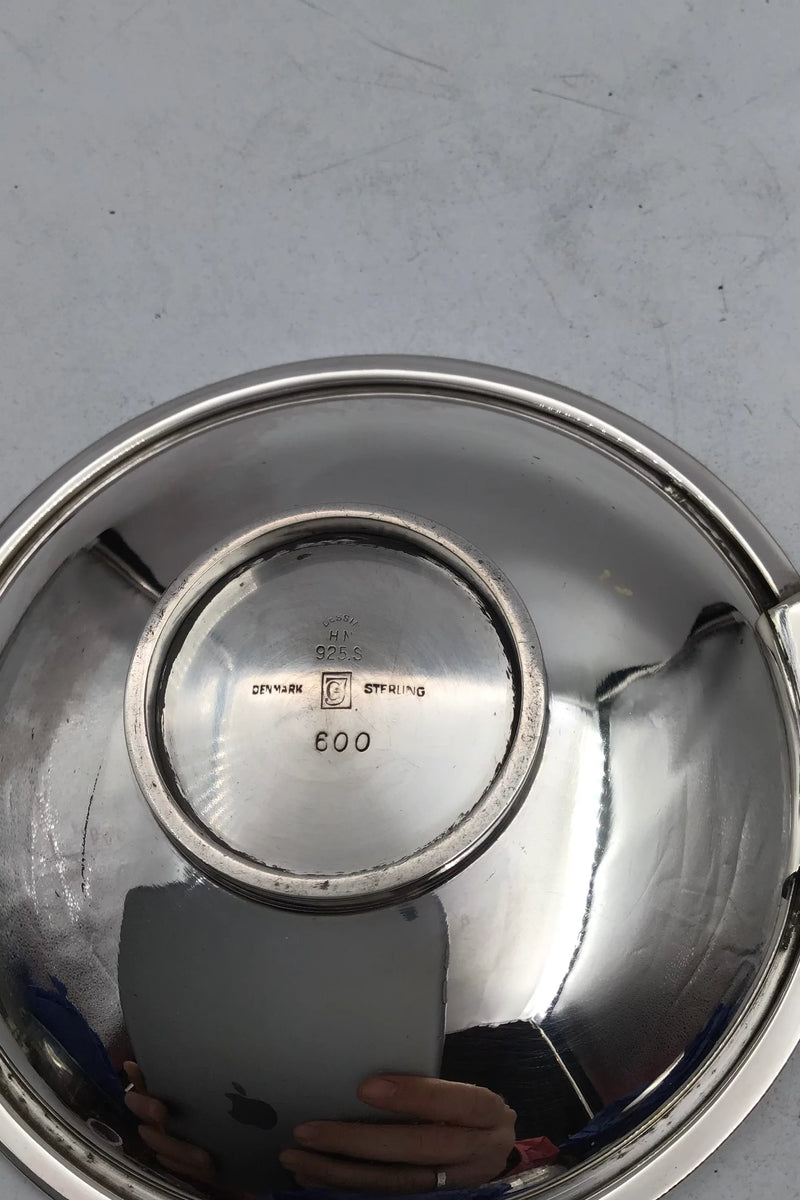 Georg Jensen Sterling Sølv Pyramide Lille skål med håndtag No. 600