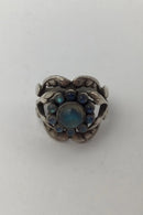 Georg Jensen Sterling Sølv Ring No. 10 Moonlight Blossom Månesten