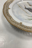 Royal Copenhagen Flora Danica Fugle Frokosttallerken No 20/3554 med gennembrudt kant.